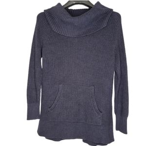 Michael Kors Grey Ribbed Cowl Neck Knit Sweater